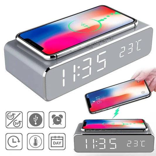 PowerTime. Wireless Charger Time Alarm Clock